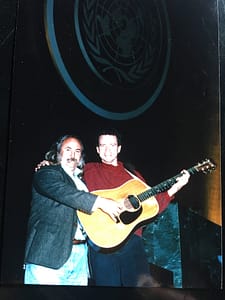Michael Hedges and David Crosby on Tour (Photo Credit: Unknown)