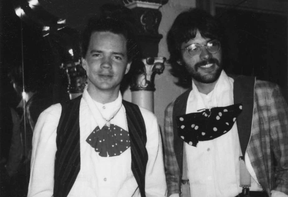 Michael Hedges and Don Record at the New Varsity Halloween show in 1980. Photo: Randy Lutge Michael Hedges and Don Record at the New Varsity Halloween show in 1980. Photo by Randy Lutge
